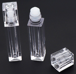 100 Pack Square Clear Roll On Lip Glaze Bottle
