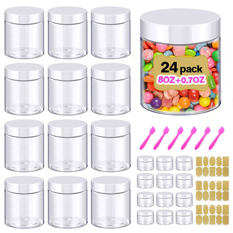 4oz + 0.7oz set of 24pcs Slime Containers with Lids – AmorixDirect