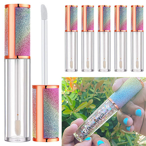 100 pack Rainbow Glitter Rose Gold lip gloss tube