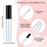 50 Pack 10ml Empty Lip Gloss Tubes Lip Gloss Containers with Black Cap