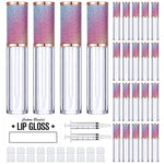 24pcs 5ml Rainbow Lip Gloss Tubes with Wand