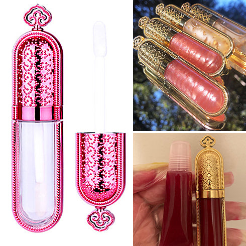 1pc 3ml 5ml Rose Gold Crown Plastic Empty Carrot Lip Gloss Tube