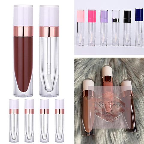 50 Pack White Gold Lip Gloss Tubes with Wand